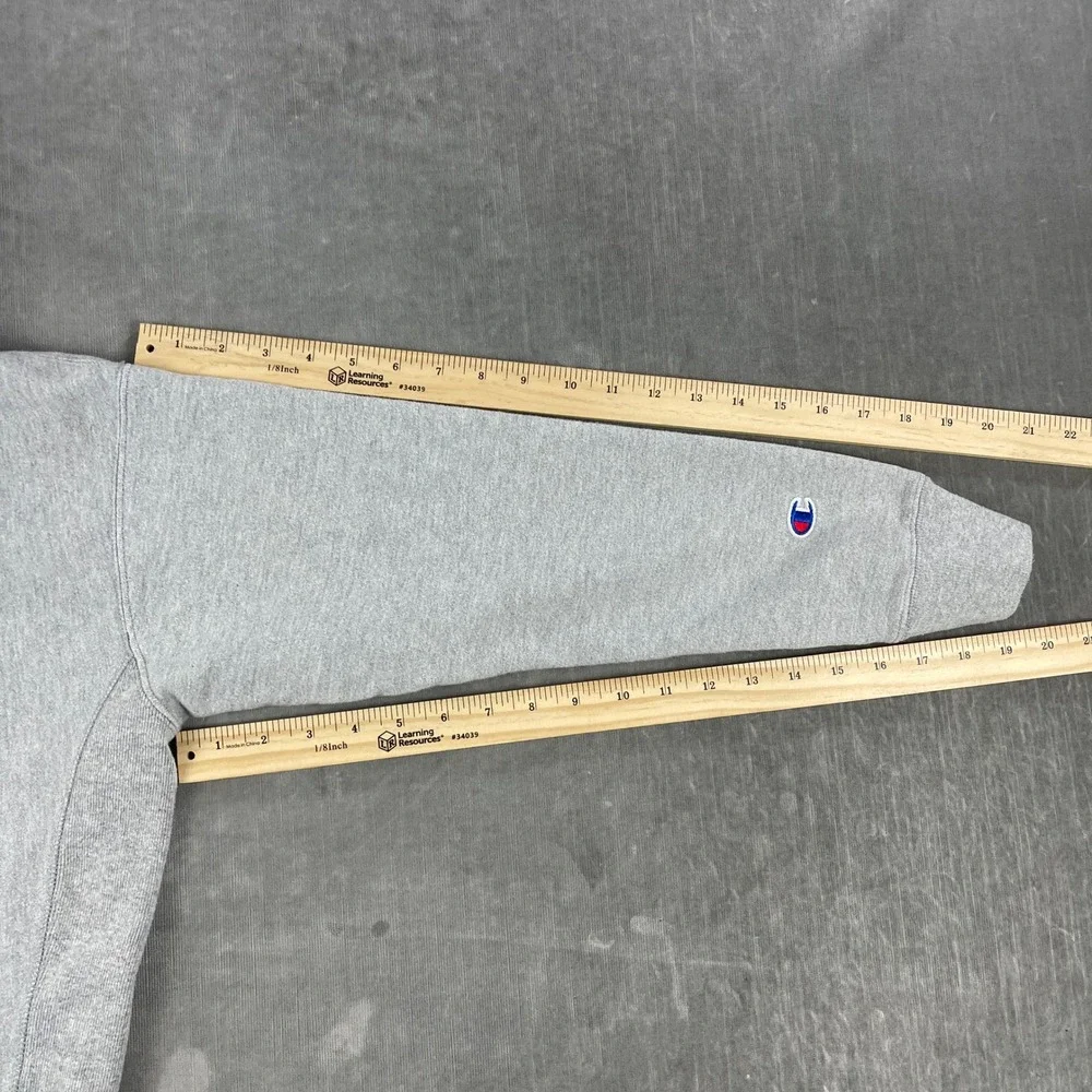 Champion Mens Large Gray Reverse Weave Hoodie Fleece Pullover Sweatshirt